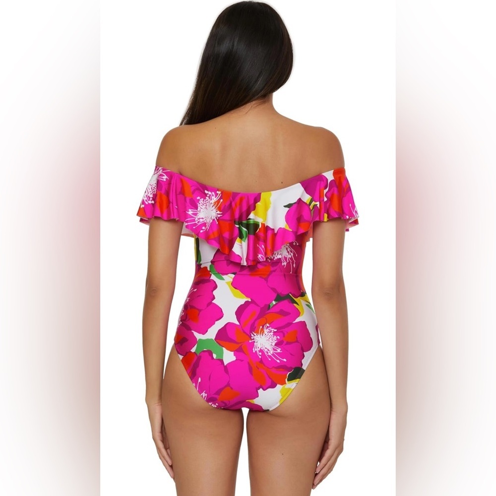Trina Turk Women's Monaco One Piece Swimsuit, Off Shoulder, Bathing Suits - Picture 2 of 5